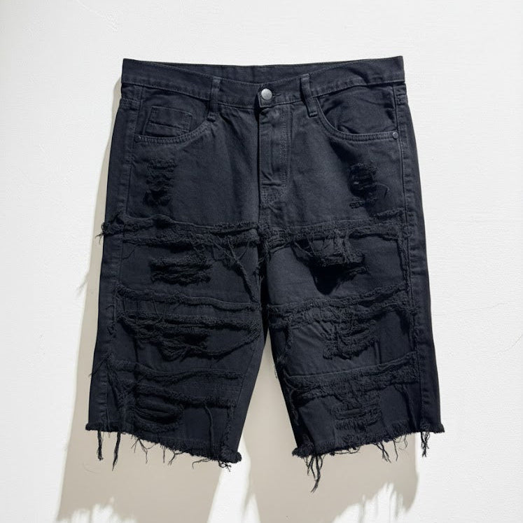 Pantaloneta Denim Ripped Urbana negra